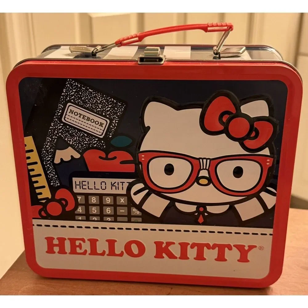 Loungefly Sanrio Hello Kitty Metal Lunchbox 2013‎ School Red White & Blue